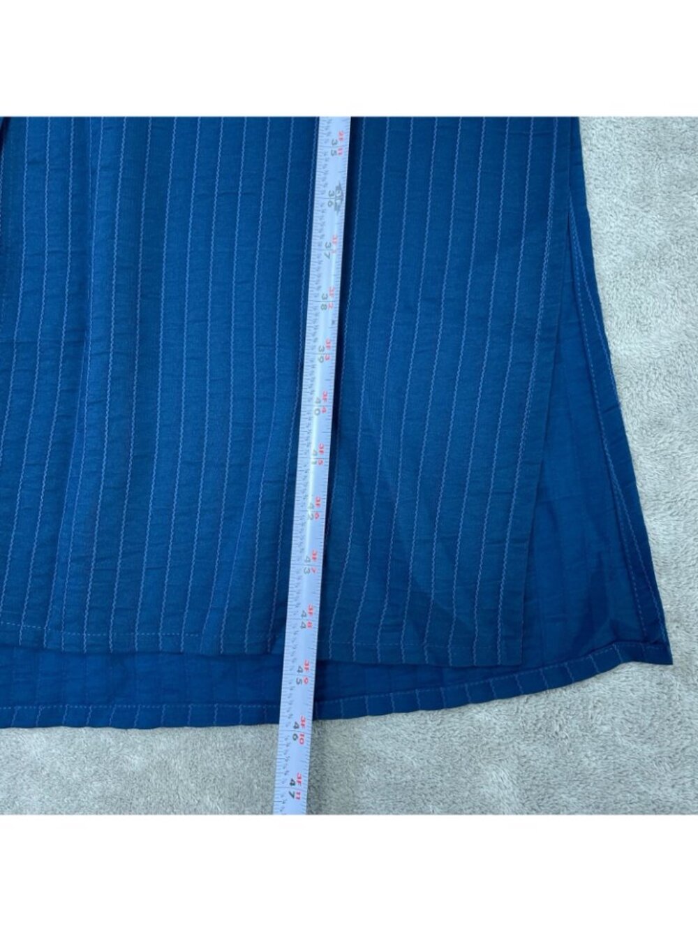 NWT Juliet Women's XL Blue Striped Long Tunic Kameez With Button-Up Front C0785 - Picture 3 of 10